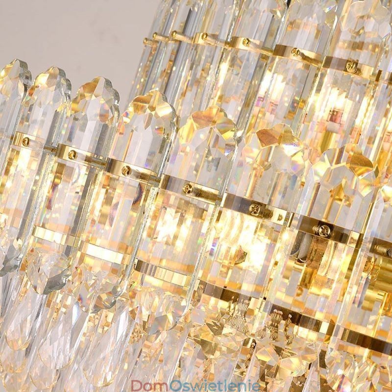 Kryształowa lampa wisząca, cztery warstwy, luksusowa, dekoracyjna lampa sufitowa, 80 cm