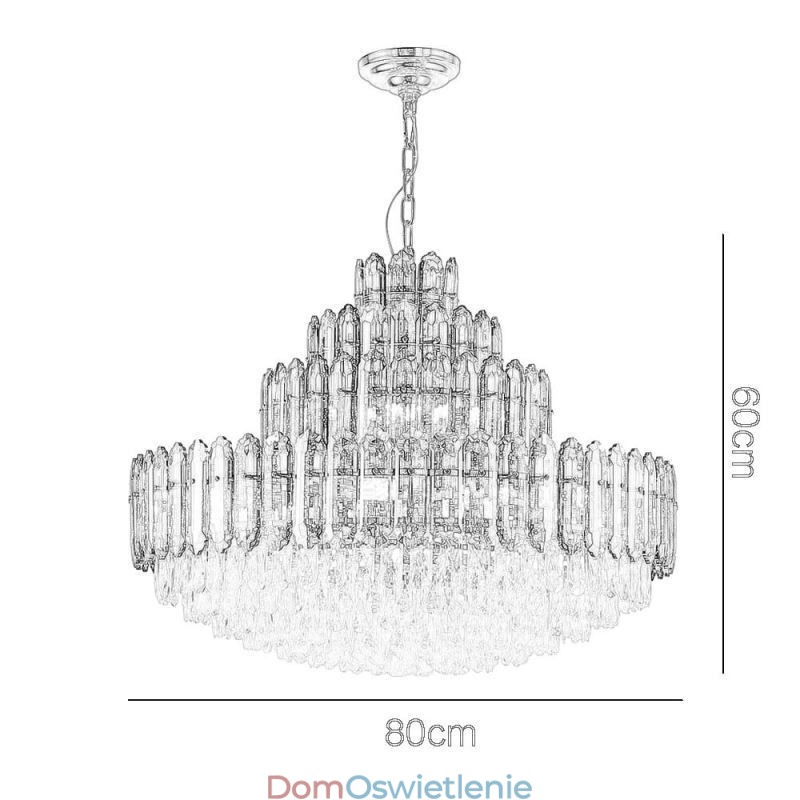 Kryształowa lampa wisząca, cztery warstwy, luksusowa, dekoracyjna lampa sufitowa, 80 cm