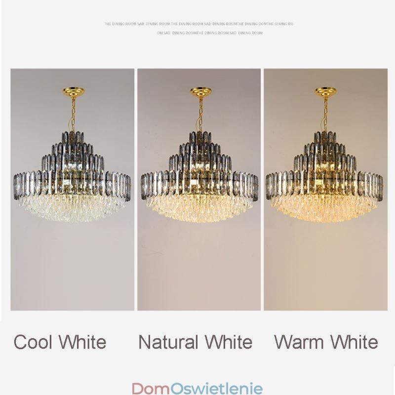 Kryształowa lampa wisząca, cztery warstwy, luksusowa, dekoracyjna lampa sufitowa, 80 cm