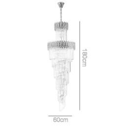 Złota kryształowa lampa wisząca, galwanizowany złoty klosz w kształcie ogona feniksa, lampa sufitowa