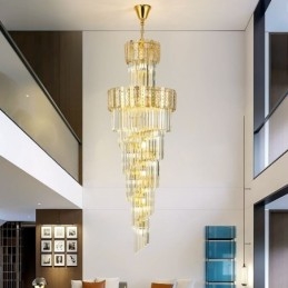 Złota kryształowa lampa wisząca luksusowa dekoracyjna lampa sufitowa 60*H180cm