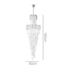 Złota kryształowa lampa wisząca luksusowa dekoracyjna lampa sufitowa 60*H180cm