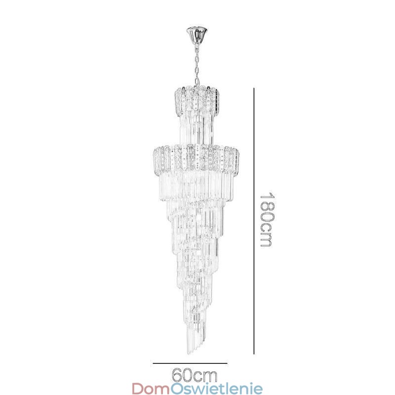 Złota kryształowa lampa wisząca luksusowa dekoracyjna lampa sufitowa 60*H180cm