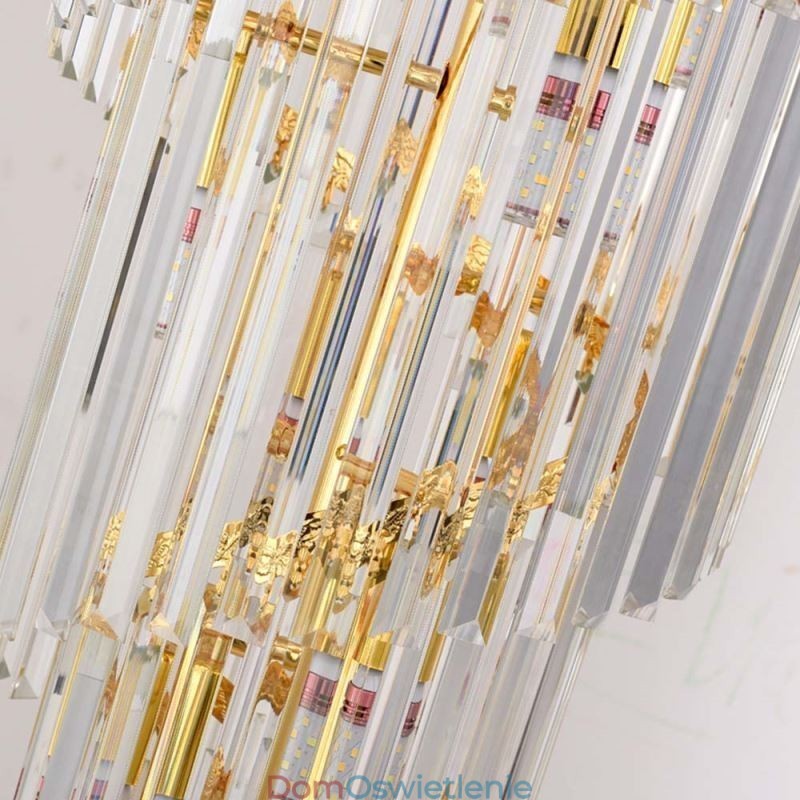 Złota kryształowa lampa wisząca luksusowa dekoracyjna lampa sufitowa 60*H180cm