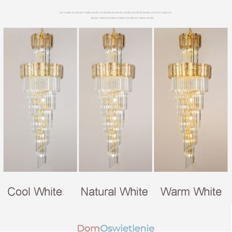 Złota kryształowa lampa wisząca luksusowa dekoracyjna lampa sufitowa 60*H180cm