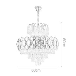 Kryształowa lampa wisząca Galwanizowane złoto Luksusowa dekoracyjna lampa sufitowa 60 cm