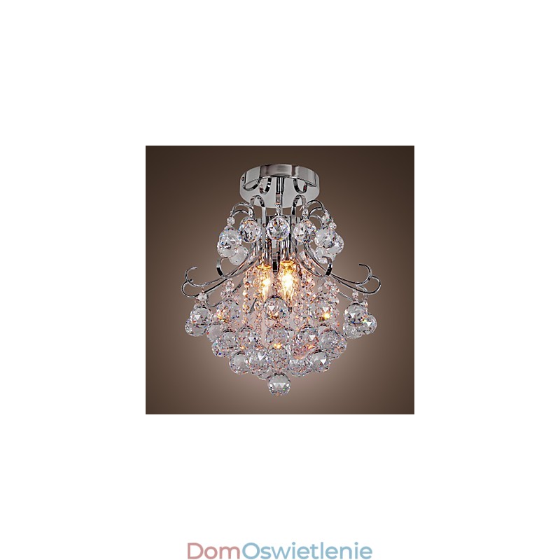 Nowoczesny współczesny kryształowy mini styl galwanizowany metalowy żyrandol montowany na płasko