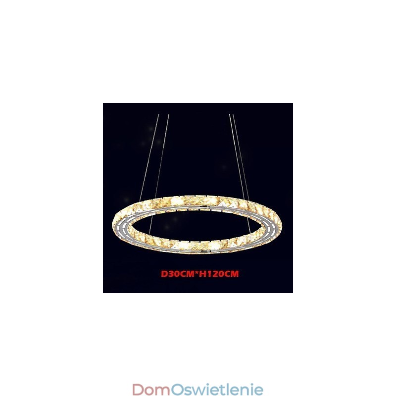 Kryształowe lampy wiszące Oświetlenie Lampy Nowoczesne Oprawy Amber K9 Kryształ Okrągły Pojedynczy Pierścień 30CM