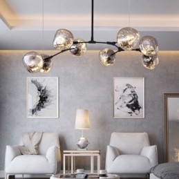 Nordic Lampa sufitowa Nowoczesny galwanizowany klosz witrażowy Lampa wisząca
