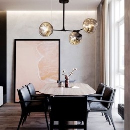 Nordic Lampa sufitowa Nowoczesny galwanizowany klosz witrażowy Lampa wisząca