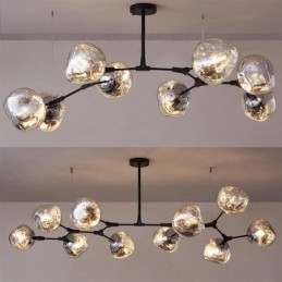 Nordic Lampa sufitowa Nowoczesny galwanizowany klosz witrażowy Lampa wisząca