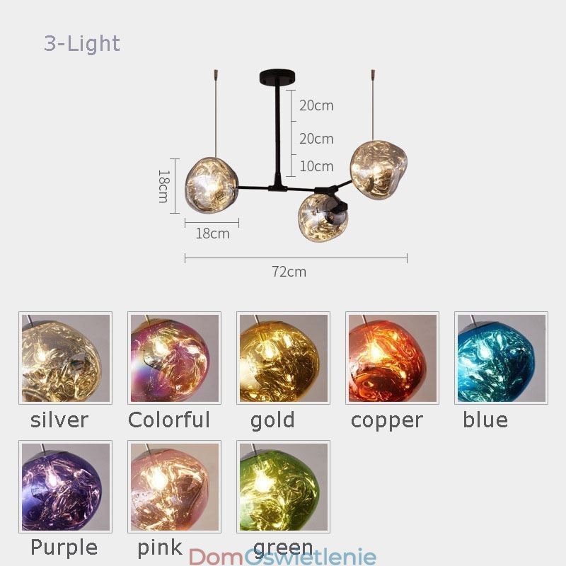 Nordic Lampa sufitowa Nowoczesny galwanizowany klosz witrażowy Lampa wisząca