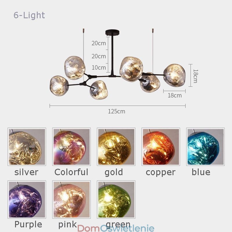 Nordic Lampa sufitowa Nowoczesny galwanizowany klosz witrażowy Lampa wisząca