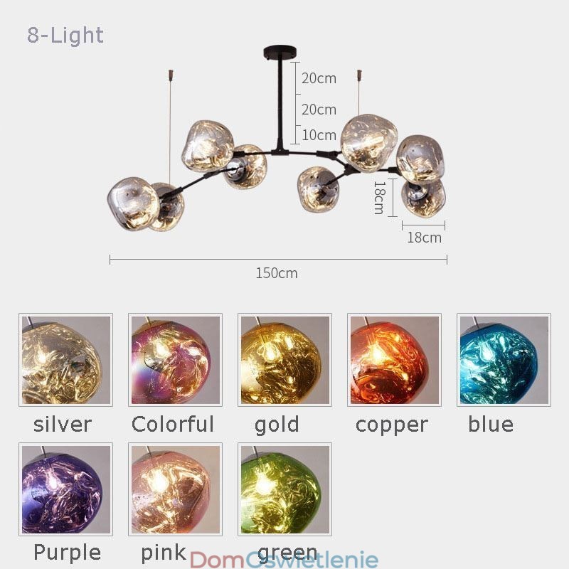 Nordic Lampa sufitowa Nowoczesny galwanizowany klosz witrażowy Lampa wisząca