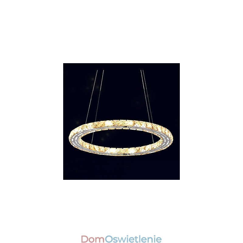 Kryształowe lampy wiszące Oświetlenie Lampy Nowoczesne Oprawy Amber K9 Kryształ Okrągły Pojedynczy Pierścień 30CM