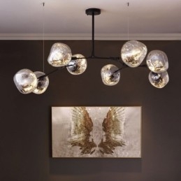Nordic Lampa sufitowa Nowoczesny galwanizowany klosz witrażowy Lampa wisząca