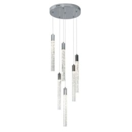 Wisząca lampa chromowana kryształowa kolumna klastra sufitowa