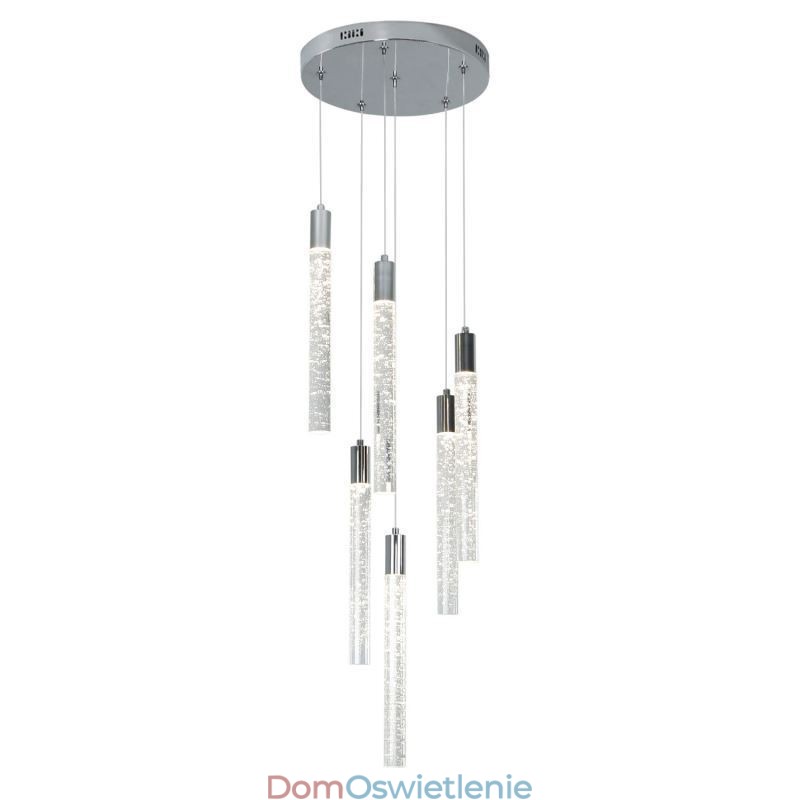 Wisząca lampa chromowana kryształowa kolumna klastra sufitowa