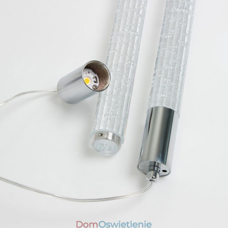 Wisząca lampa chromowana kryształowa kolumna klastra sufitowa