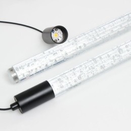 Wisząca lampa wisząca w kolorze czarnym, kryształowa kolumna, lampa sufitowa