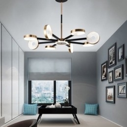 Wisząca lampa minimalistyczna Dziewięć głów okrągła lampa sufitowa