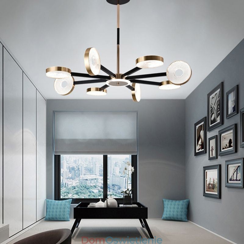 Wisząca lampa minimalistyczna Dziewięć głów okrągła lampa sufitowa