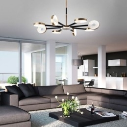 Wisząca lampa minimalistyczna Dziewięć głów okrągła lampa sufitowa