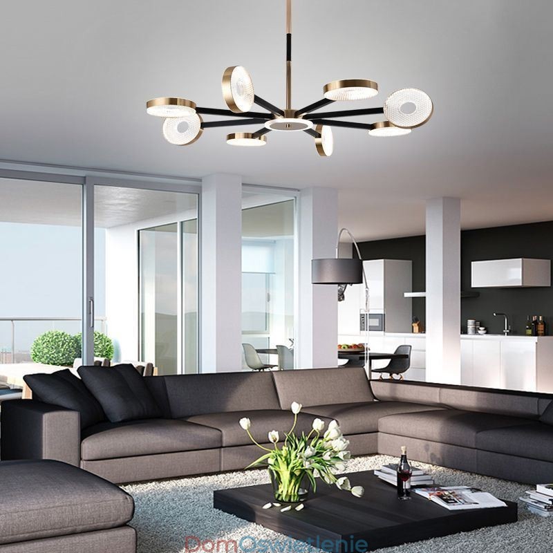 Wisząca lampa minimalistyczna Dziewięć głów okrągła lampa sufitowa