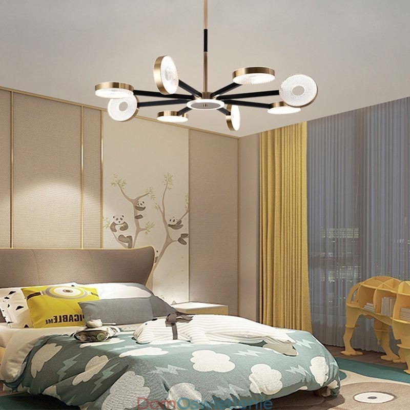 Wisząca lampa minimalistyczna Dziewięć głów okrągła lampa sufitowa