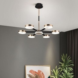 Wisząca lampa minimalistyczna, siedmiogłowy okrąg, lampa sufitowa