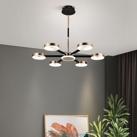 Wisząca lampa minimalistyczna, siedmiogłowy okrąg, lampa sufitowa Wisząca lampa minimalistyczna, siedmiogłowy okrąg, lampa sufitowa