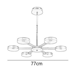 Wisząca lampa minimalistyczna, siedmiogłowy okrąg, lampa sufitowa