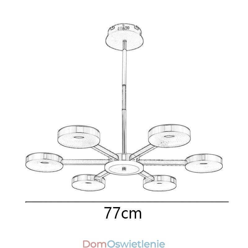 Wisząca lampa minimalistyczna, siedmiogłowy okrąg, lampa sufitowa