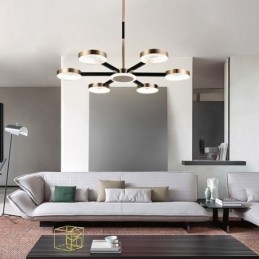 Wisząca lampa minimalistyczna, siedmiogłowy okrąg, lampa sufitowa