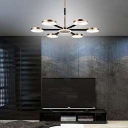Wisząca lampa minimalistyczna, siedmiogłowy okrąg, lampa sufitowa