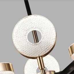 Wisząca lampa minimalistyczna, siedmiogłowy okrąg, lampa sufitowa