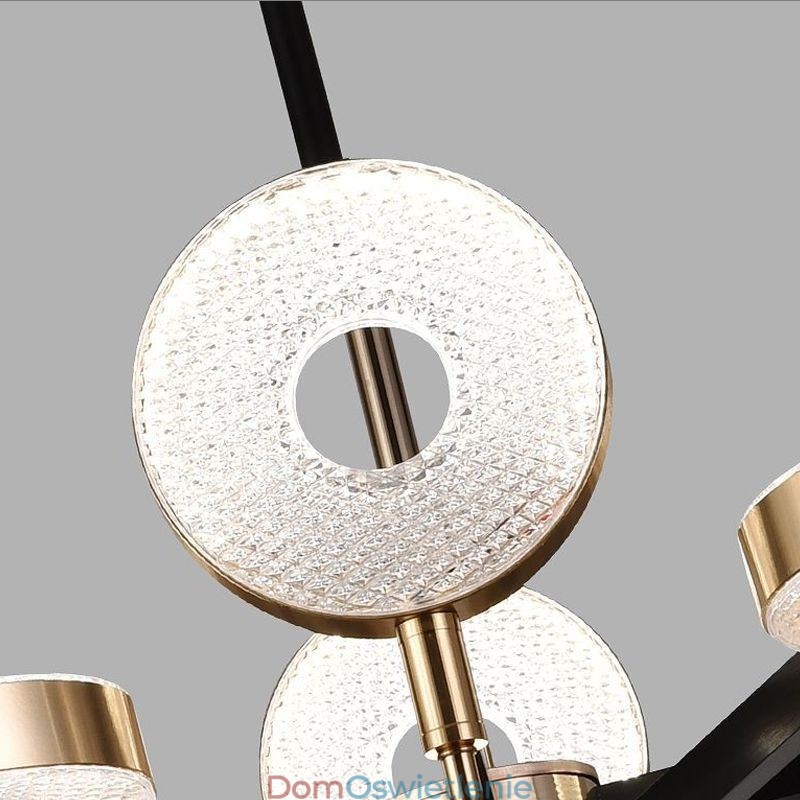 Wisząca lampa minimalistyczna, siedmiogłowy okrąg, lampa sufitowa