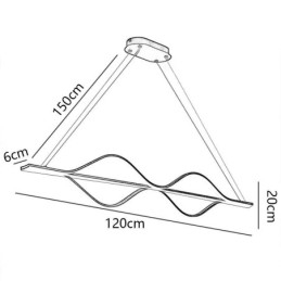 Wisząca minimalistyczna lampa sufitowa Wave Light