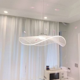 Wisząca lampa sufitowa z akrylu w kształcie liścia lotosu