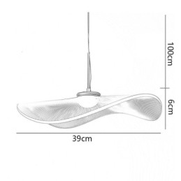 Wisząca lampa sufitowa z akrylu w kształcie liścia lotosu