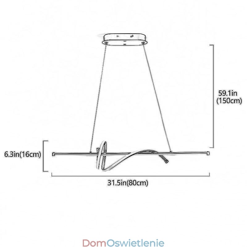 Wisząca lampa minimalistyczna, krótka, sufitowa