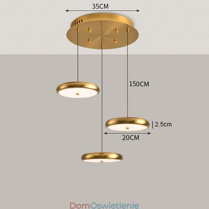 Lampa wisząca, lampa wisząca okrągła, trzygłowicowa