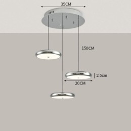 Lampa wisząca, lampa wisząca okrągła, trzygłowicowa