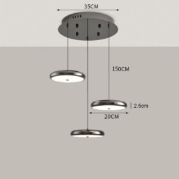 Lampa wisząca, lampa wisząca okrągła, trzygłowicowa