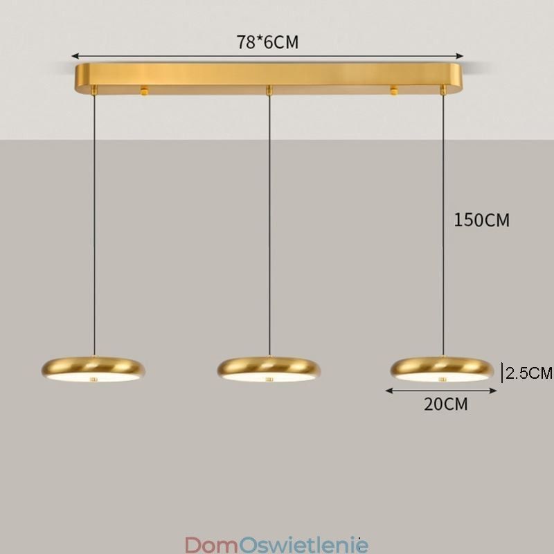 Lampa sufitowa, lampa wisząca z trzema głowicami
