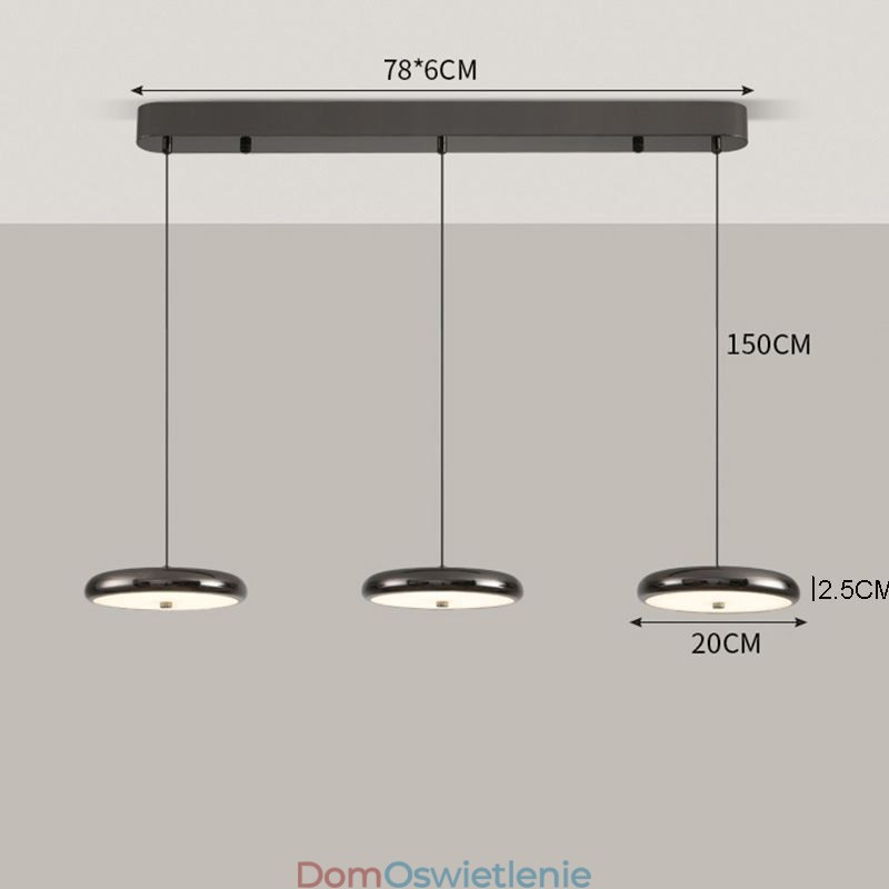 Lampa sufitowa, lampa wisząca z trzema głowicami