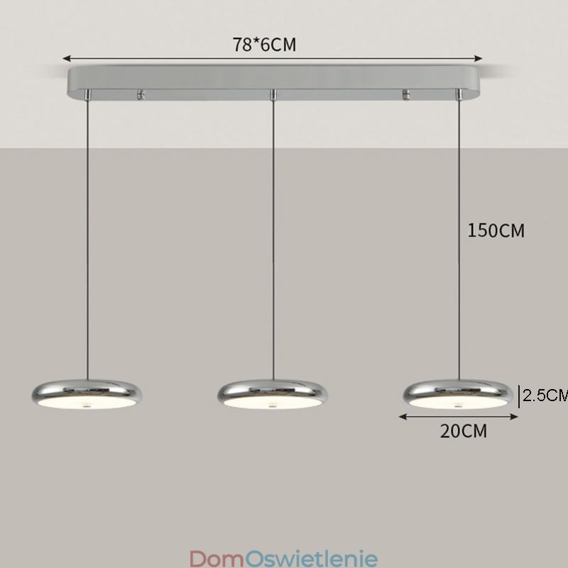 Lampa sufitowa, lampa wisząca z trzema głowicami