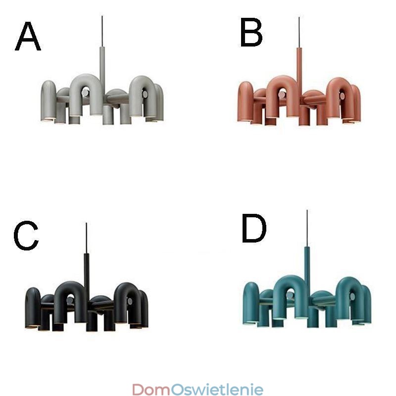 Wisząca lampa okrągła z kutego żelaza w kształcie litery U, sufitowa lampa 90 stopni obrotowy klosz