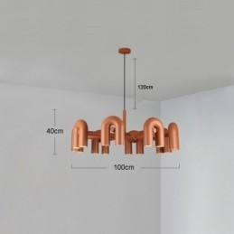 Wisząca lampa okrągła z kutego żelaza w kształcie litery U, sufitowa lampa 90 stopni obrotowy klosz