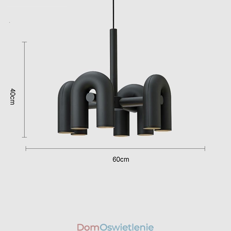 Wisząca lampa okrągła z kutego żelaza w kształcie litery U, sufitowa lampa 90 stopni obrotowy klosz
